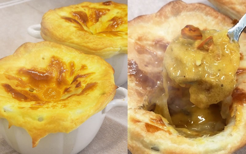 とろ~り濃厚かぼちゃのスープを使ったポットパイアレンジレシピ