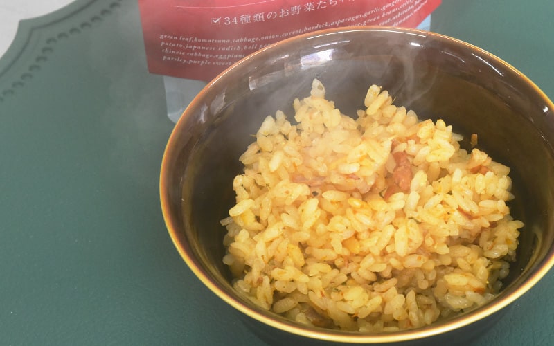 ふぐトマトスープを使った洋風炊き込みごはん